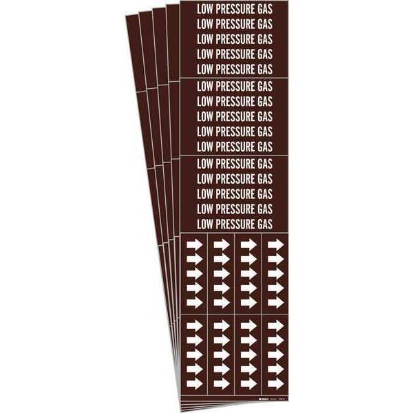 Pipe Marker, White, Low Pressure Gas, PK5, 7388-3C-PK