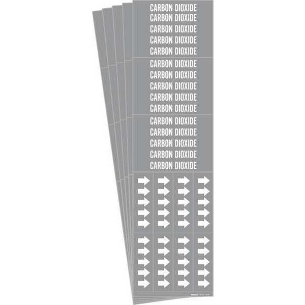 Pipe Marker, White, Carbon Dioxide, PK5, 87740-PK