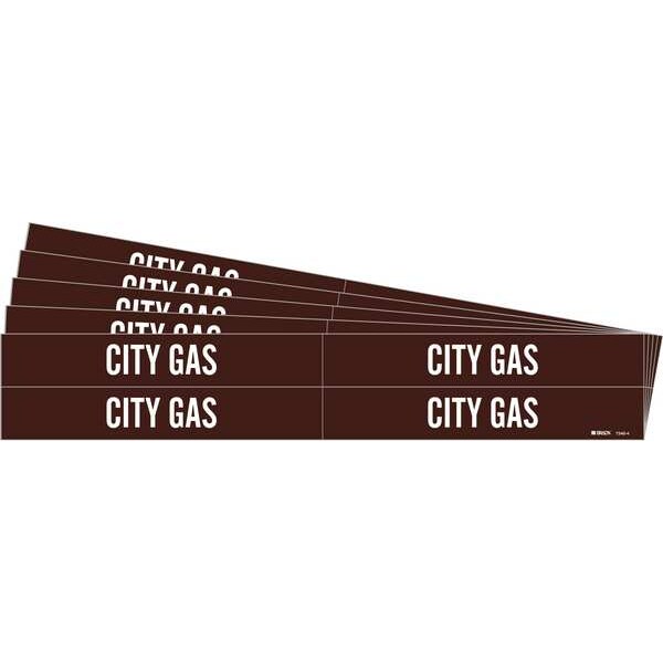 Pipe Marker, Adhesive, White, City Gas, PK5, 7346-4-PK