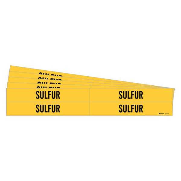 Pipe Marker, Adhesive, Black, Sulfur, PK5, 8808-4-PK