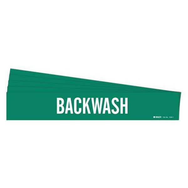 Pipe Marker, Adhesive, White, Backwash, PK5, 7020-1-PK