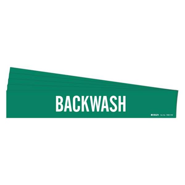 Pipe Marker, Adhesive, White, Backwash, PK5, 7020-1HV-PK