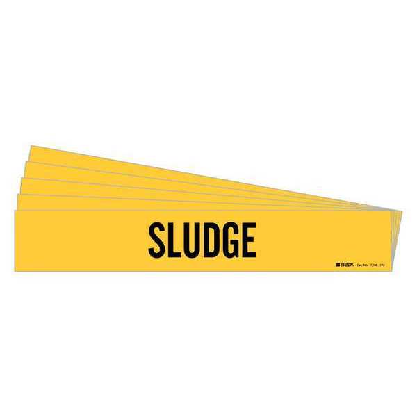 Pipe Marker, Adhesive, Black, Sludge, PK5, 7260-1HV-PK