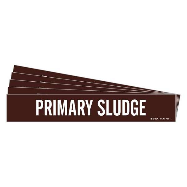 Pipe Marker, White, Primary Sludge, PK5, 7222-1-PK