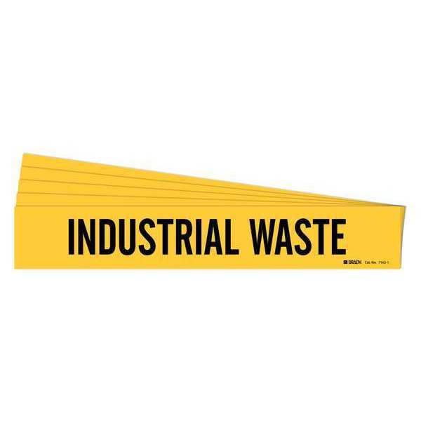 Pipe Marker, Black, Industrial Waste, PK5, 7162-1-PK