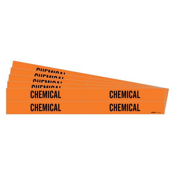 Pipe Marker, Adhesive, Black, Chemical, PK5, 7341-4-PK
