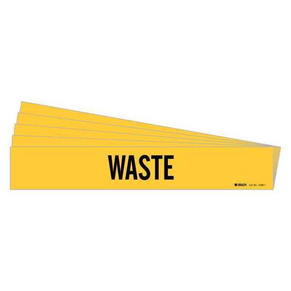 Pipe Marker, Adhesive, Black, Waste, PK5, 7298-1-PK