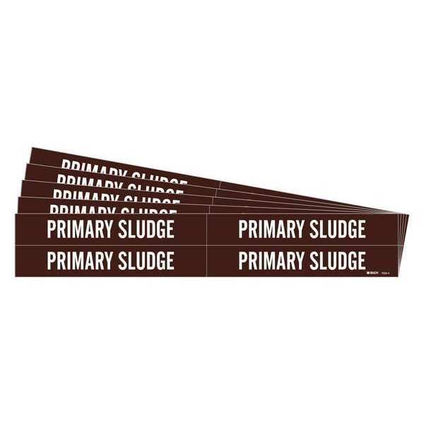 Pipe Marker, White, Primary Sludge, PK5, 7222-4-PK