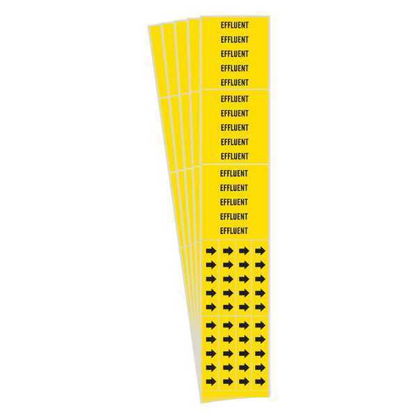 Pipe Marker, Adhesive, Black, Effluent, PK5, 7095-3C-PK