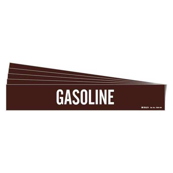 Pipe Marker, Adhesive, White, Gasoline, PK5, 7359-1HV-PK