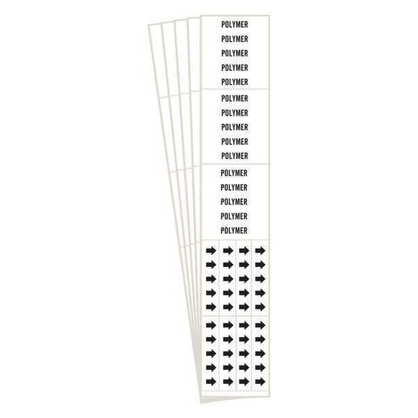 Pipe Marker, Adhesive, Black, Polymer, PK5, 7216-3C-PK