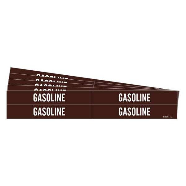Pipe Marker, Adhesive, White, Gasoline, PK5, 7359-4-PK