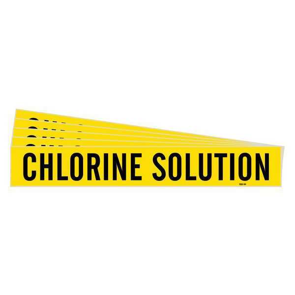 Pipe Marker, Black, Chlorine Solution, PK5, 7050-1HV-PK
