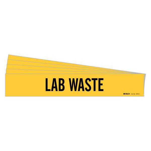 Pipe Marker, Adhesive, Black, Lab Waste, PK5, 8793-1-PK