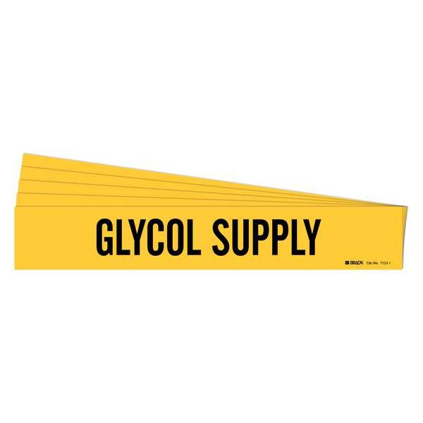 Pipe Marker, Black, Glycol Supply, PK5, 7123-1-PK