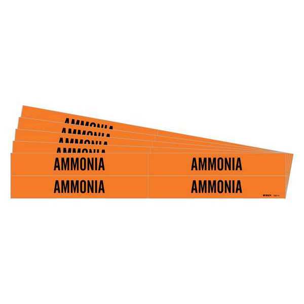 Pipe Marker, Adhesive, Black, Ammonia, PK5, 7321-4-PK