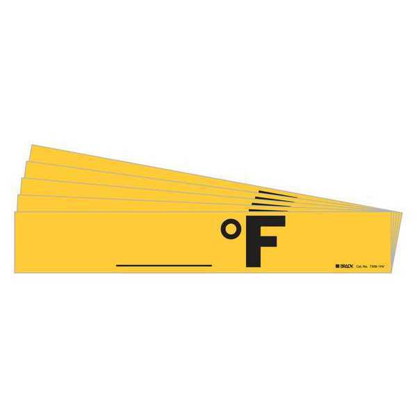 Pipe Marker, Adhesive, Black, F, PK5, 7308-1HV-PK