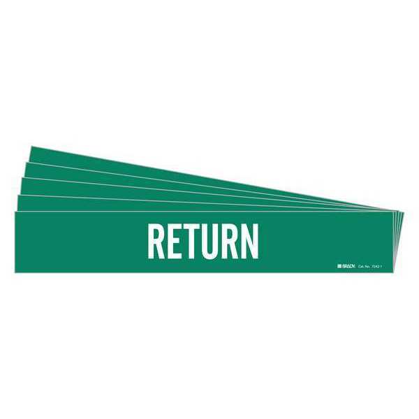 Pipe Marker, Adhesive, White, Return, PK5, 7242-1-PK