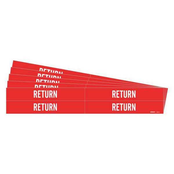 Pipe Marker, Adhesive, White, Return, PK5, 7243-4-PK