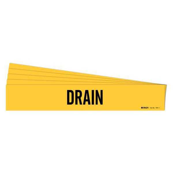 Pipe Marker, Adhesive, Black, Drain, PK5, 7091-1-PK