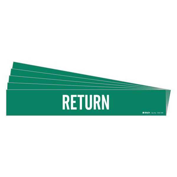 Pipe Marker, Adhesive, White, Return, PK5, 7242-1HV-PK