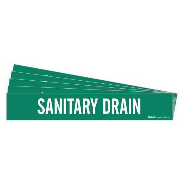 Pipe Marker, White, Sanitary Drain, PK5, 7249-1HV-PK