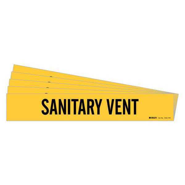 Pipe Marker, Black, Sanitary Vent, PK5, 7252-1HV-PK