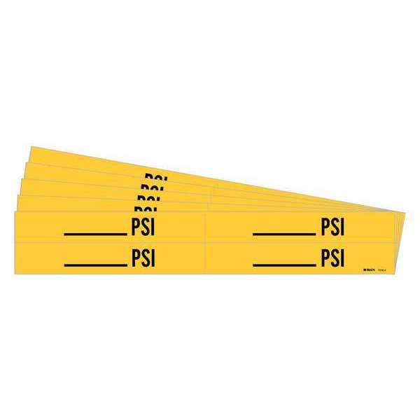 Pipe Marker, Adhesive, Black, PSI, PK5, 7310-4-PK