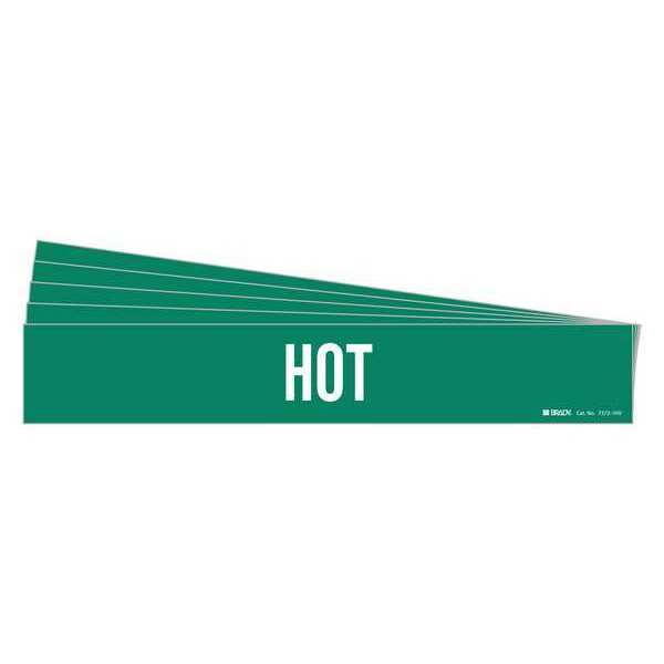 Pipe Marker, Adhesive, White, Hot, PK5, 7372-1HV-PK