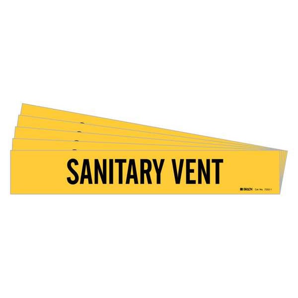 Pipe Marker, Black, Sanitary Vent, PK5, 7252-1-PK