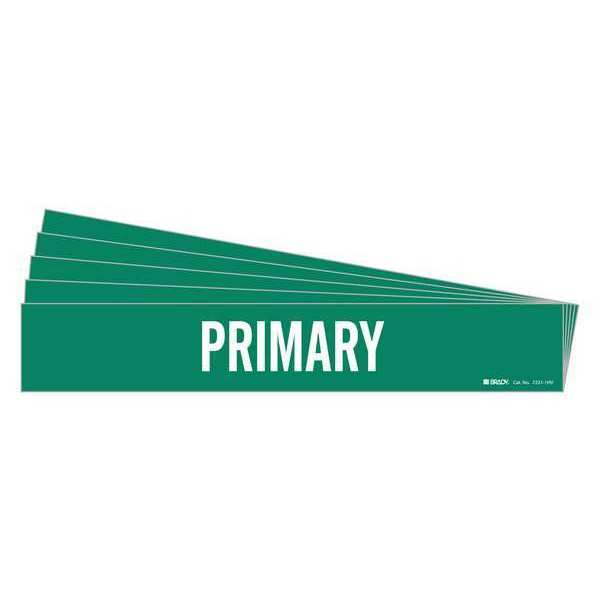 Pipe Marker, Adhesive, White, Primary, PK5, 7221-1HV-PK