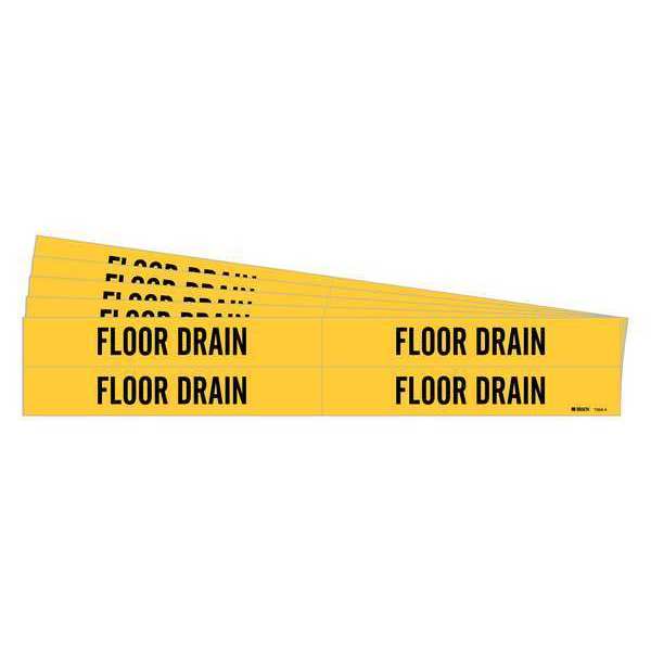 Pipe Marker, Black, Floor Drain, PK5, 7356-4-PK