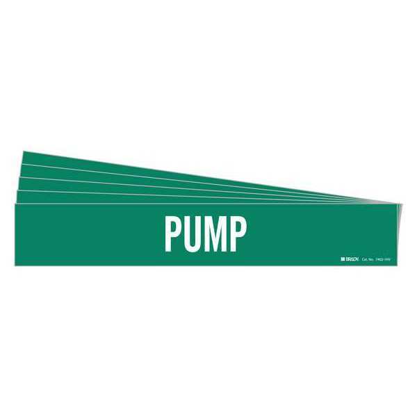 Pipe Marker, Adhesive, White, Pump, PK5, 7402-1HV-PK