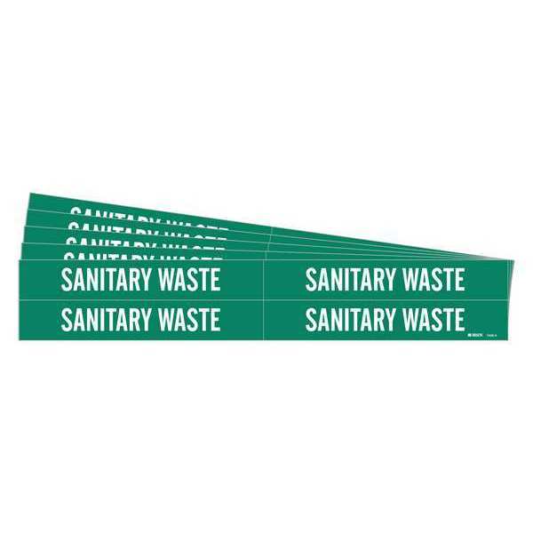 Pipe Marker, White, Sanitary Waste, PK5, 7406-4-PK