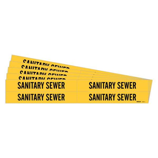 Pipe Marker, Black, Sanitary Sewer, PK5, 7251-4-PK