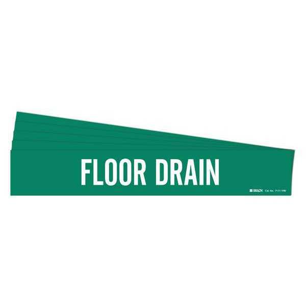 Pipe Marker, White, Floor Drain, PK5, 7111-1HV-PK