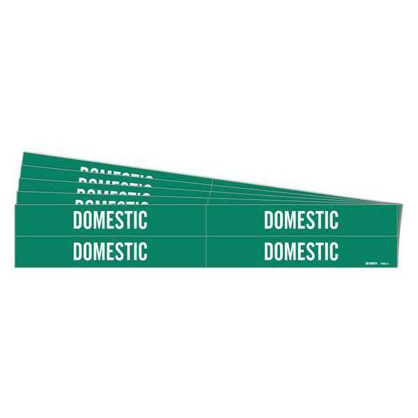Pipe Marker, Adhesive, White, Domestic, PK5, 7083-4-PK