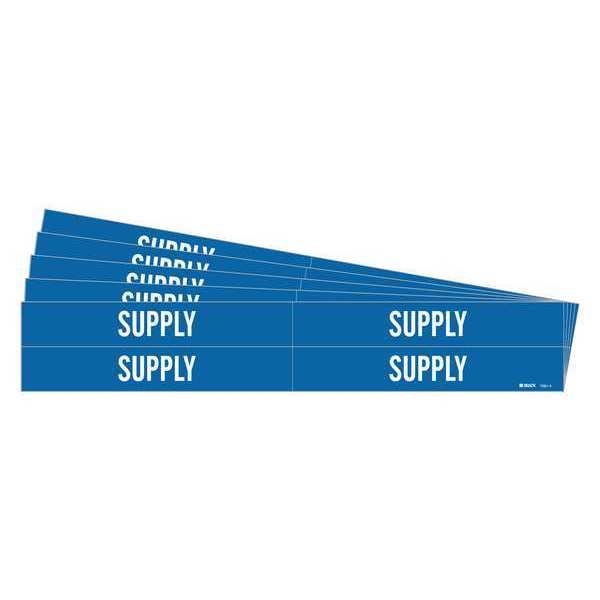Pipe Marker, Adhesive, White, Supply, PK5, 7281-4-PK