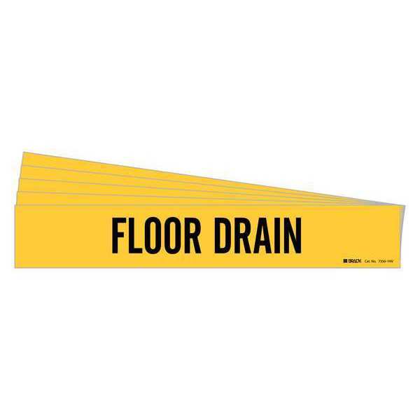 Pipe Marker, Black, Floor Drain, PK5, 7356-1HV-PK