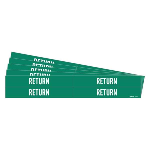 Pipe Marker, Adhesive, White, Return, PK5, 7242-4-PK