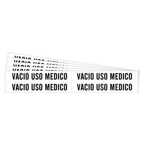 Pipe Marker, Black, Vacio Uso Medico, PK5, 83551-PK