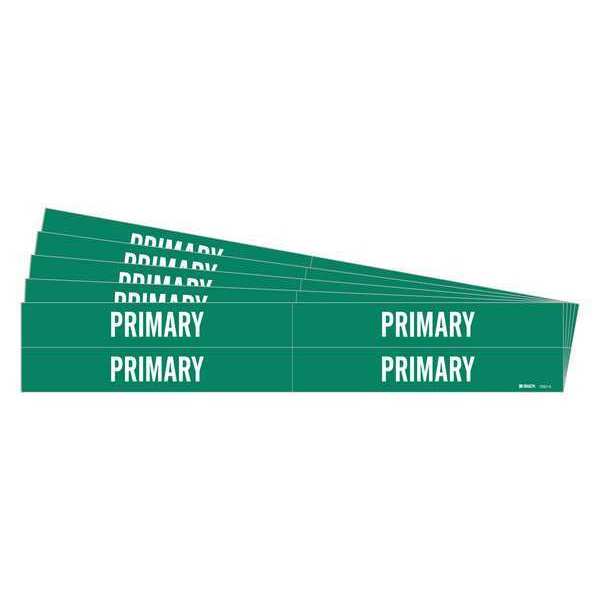 Pipe Marker, Adhesive, White, Primary, PK5, 7221-4-PK