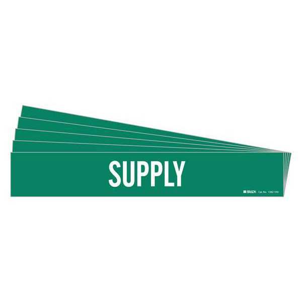 Pipe Marker, Adhesive, White, Supply, PK5, 7282-1HV-PK