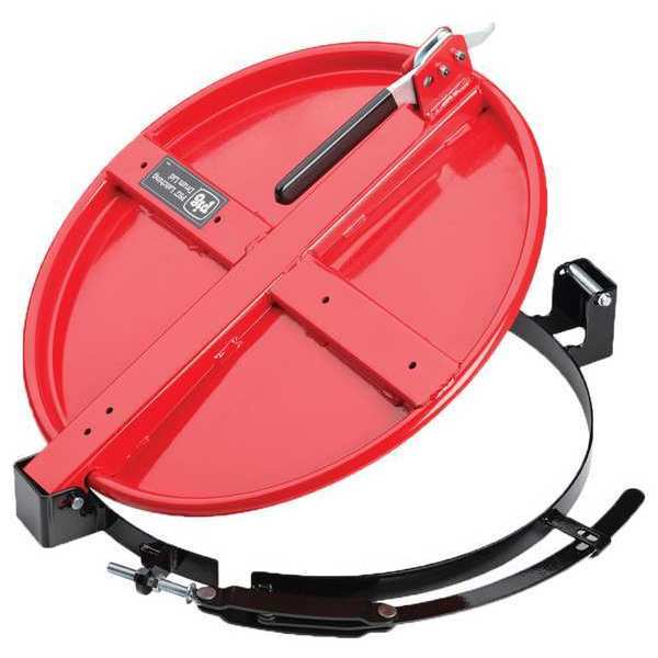 Fast Latching Drum Lid, Red, Steel, 30 gal