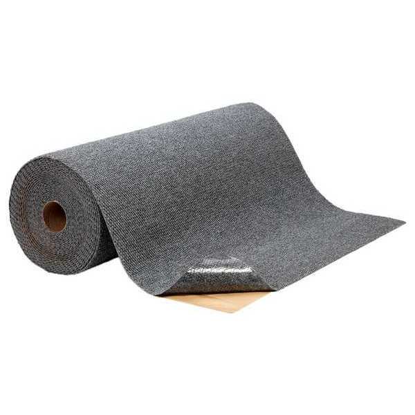 Carpet Protection Mat, 13.6 gal/Roll, Grease, Oils, Water Absorbed, Gray, Polyester