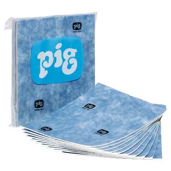 Sorbents, 22 gal/pk, .22 gal/pad, Water Absorbed, Blue, Polypropylene, 100 PK