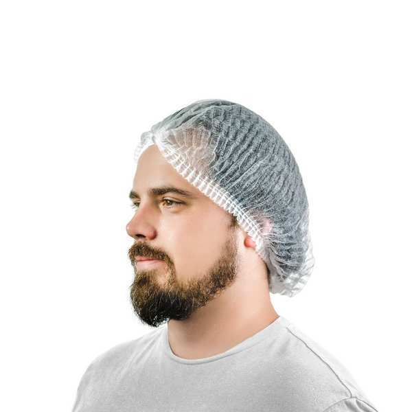SMS Pleated Bouffant Cap, White, L, PK1000