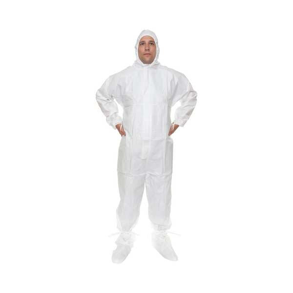 Sterile Coverall, 25 PK, White, Proprietary Laminated Nonwoven, Zipper