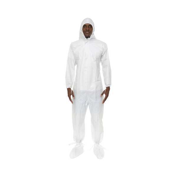Sterile Coverall, 25 PK, White, Proprietary Laminated Nonwoven, Zipper