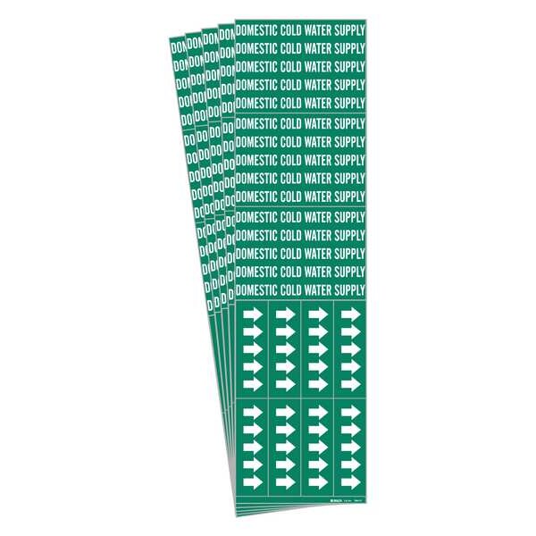 Pipe Marker, Domestic Cold Water Sup., PK5, 7086-3C-PK